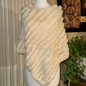 100% rabbit fur poncho